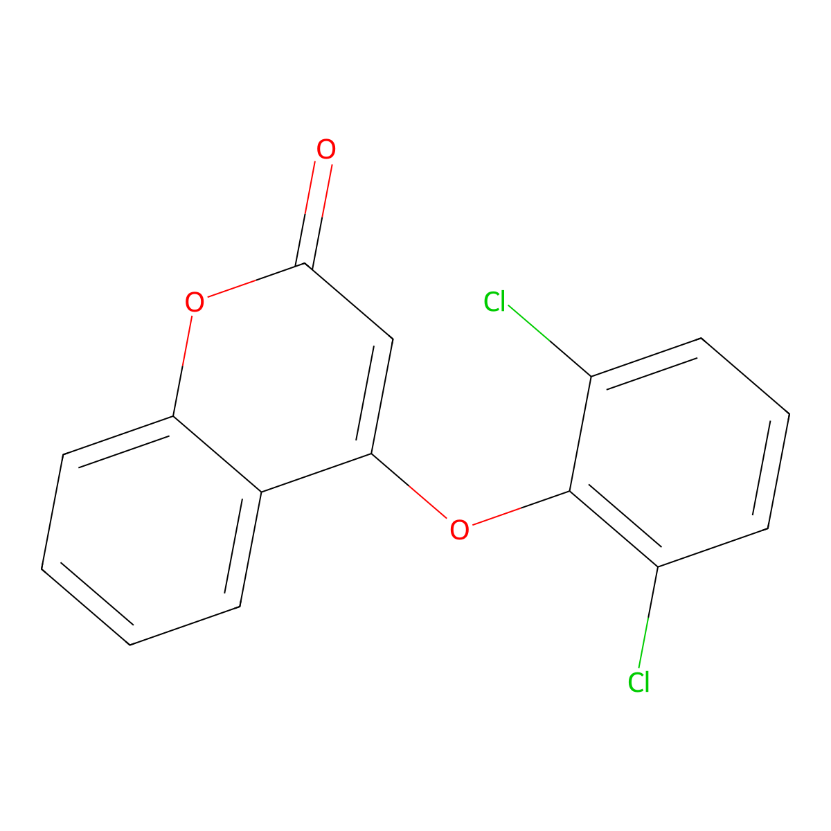 4-(2,6-dichlorophenoxy)-2H-chromen-2-one molecular structure, CAS 174011-59-7