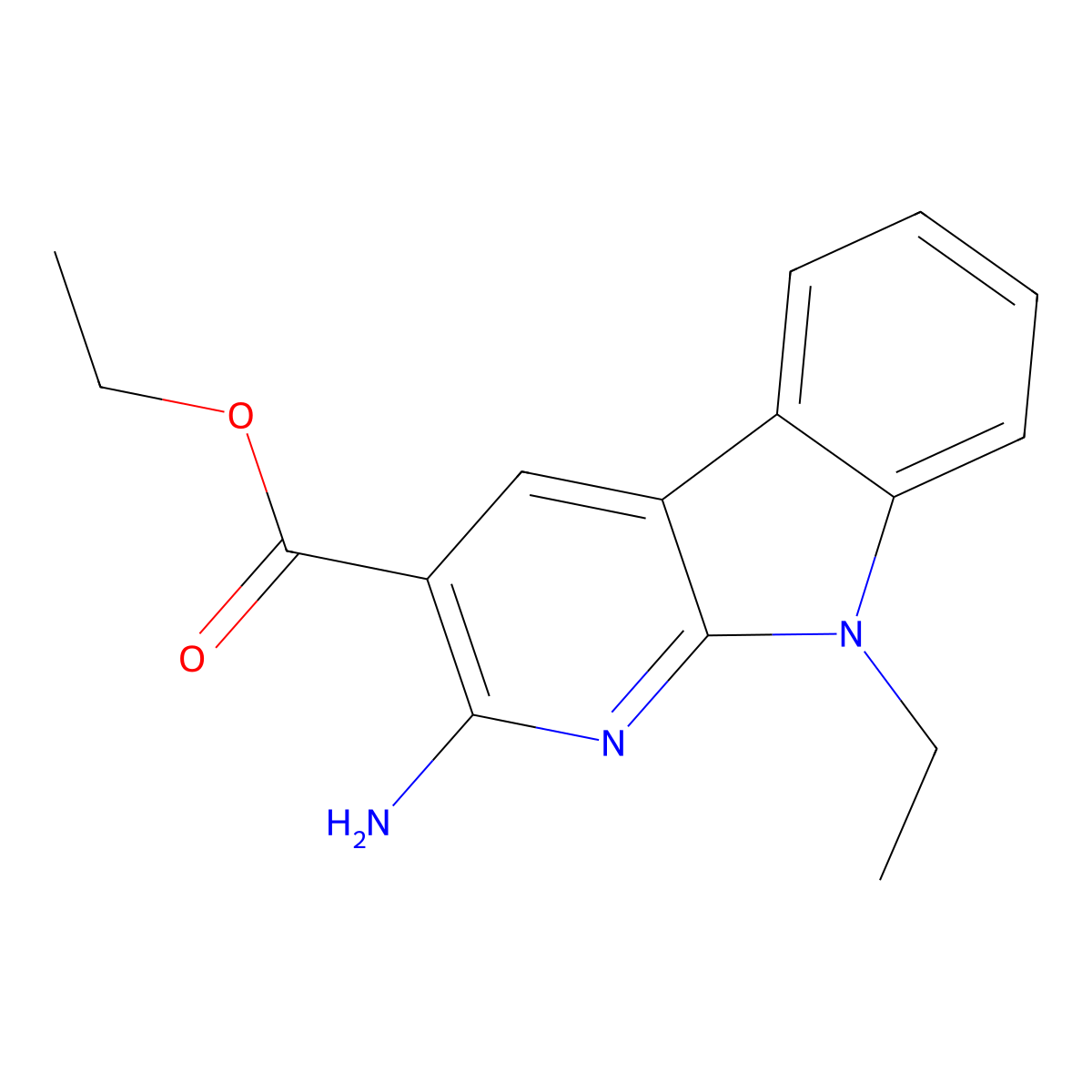 2-Amino-9-ethyl-3-pyrido[2,3-b]indolecarboxylic acid ethyl ester molecular structure, CAS 174019-65-9