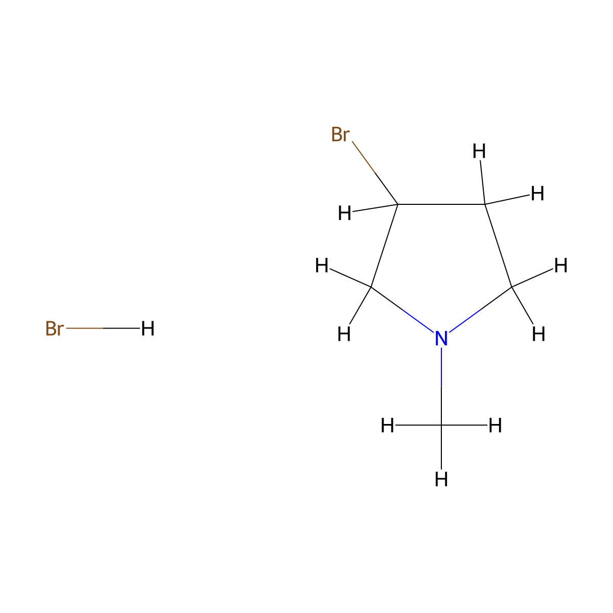 3-Bromo-1-methylpyrrolidine hydrobromide molecular structure, CAS 17402-92-5
