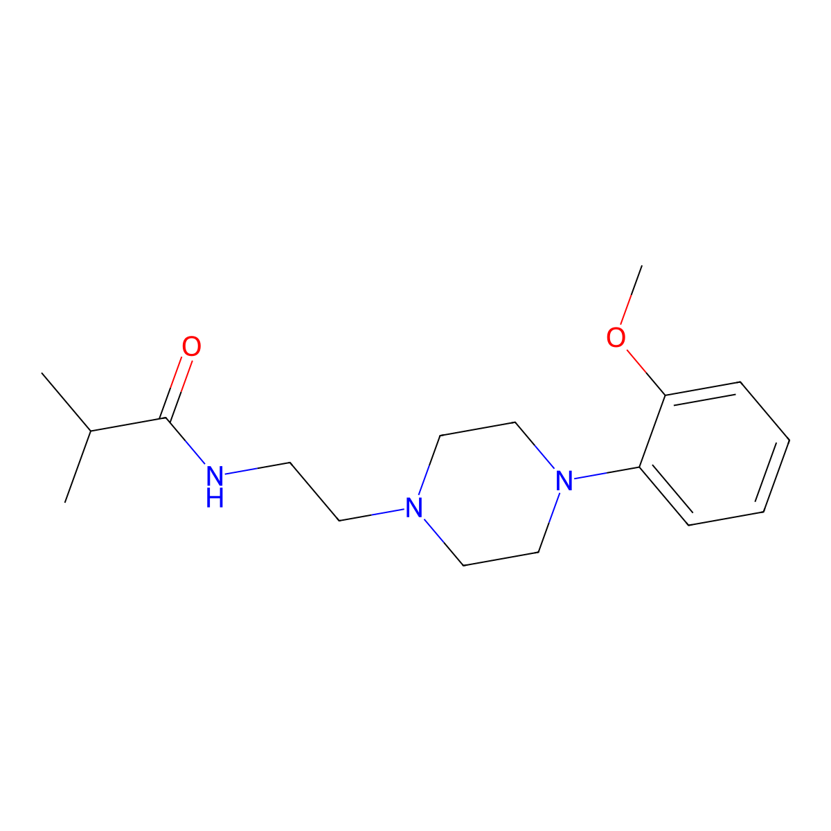 N-(2-(4-(2-methoxyphenyl)piperazin-1-yl)ethyl)isobutyramide molecular structure, CAS 174020-35-0