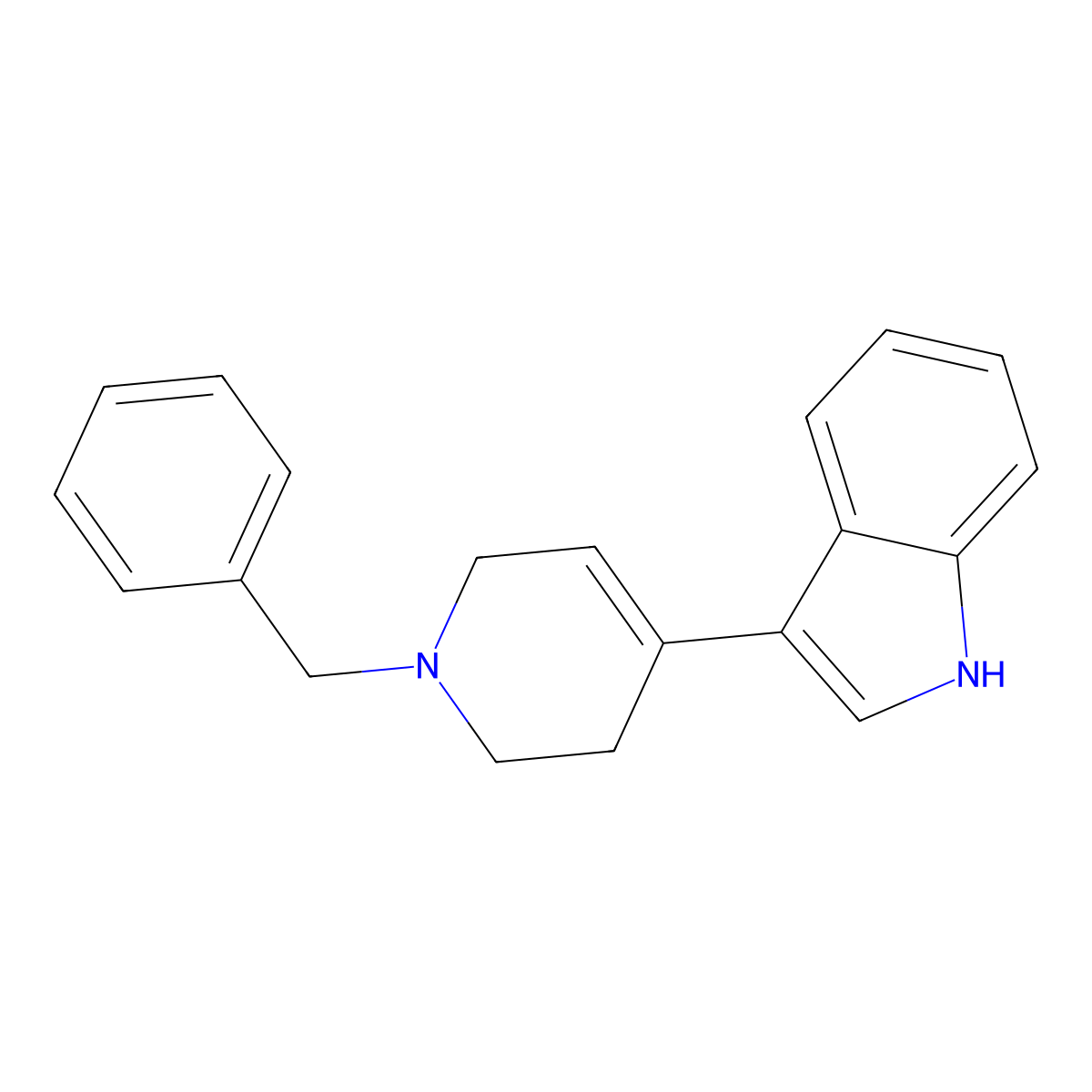 3-(1-Benzyl-1,2,3,6-tetrahydropyridin-4-yl)-1H-indole molecular structure, CAS 17403-05-3