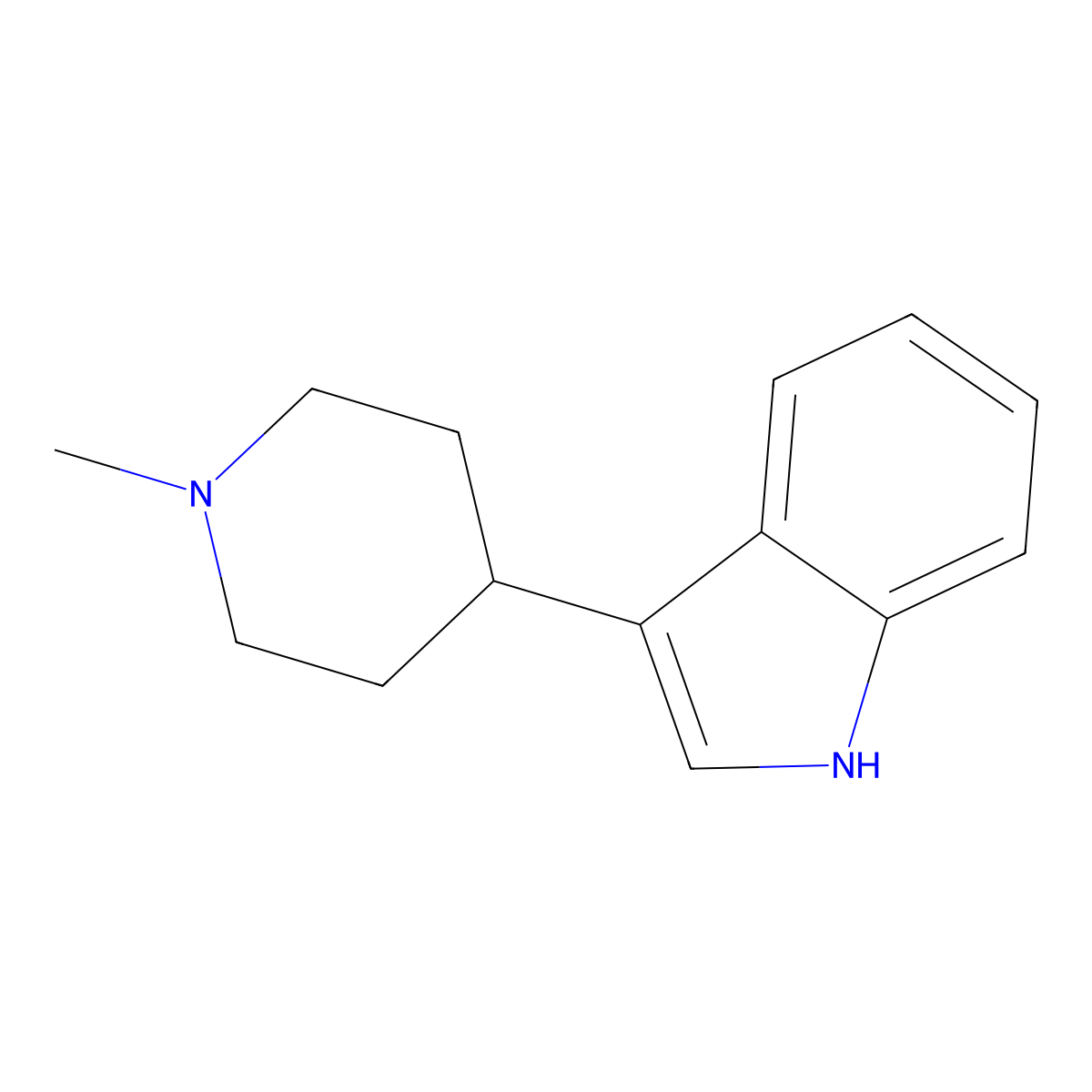 3-(1-Methylpiperidin-4-YL)-1H-indole molecular structure, CAS 17403-07-5