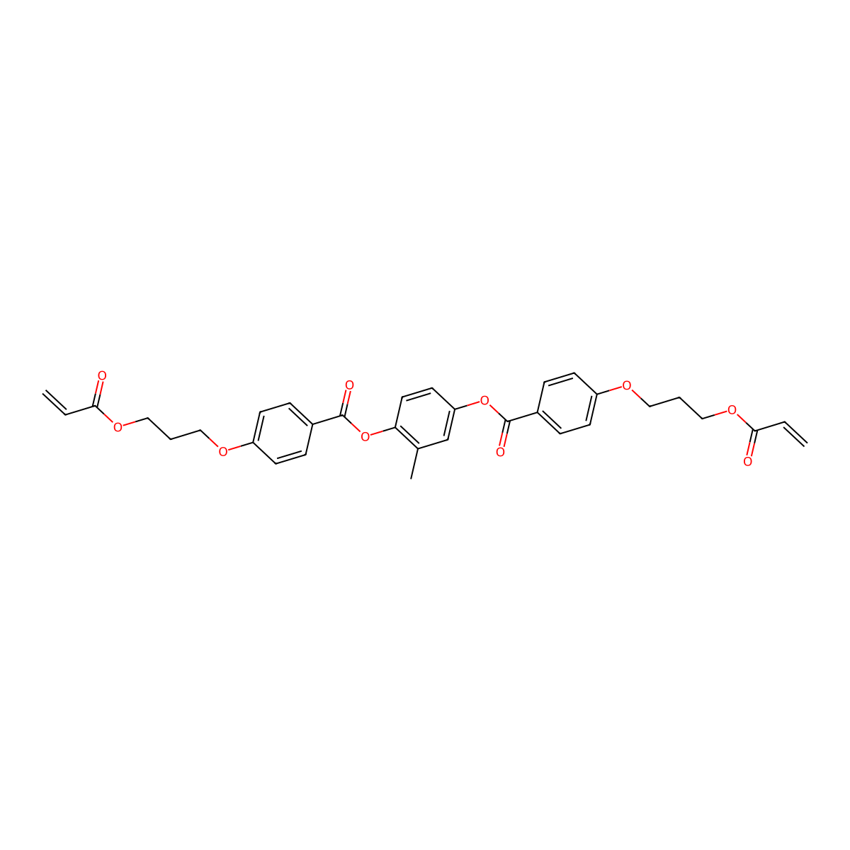 2-Methyl-1,4-phenylene bis(4-(3-(acryloyloxy)propoxy)benzoate) molecular structure, CAS 174063-87-7