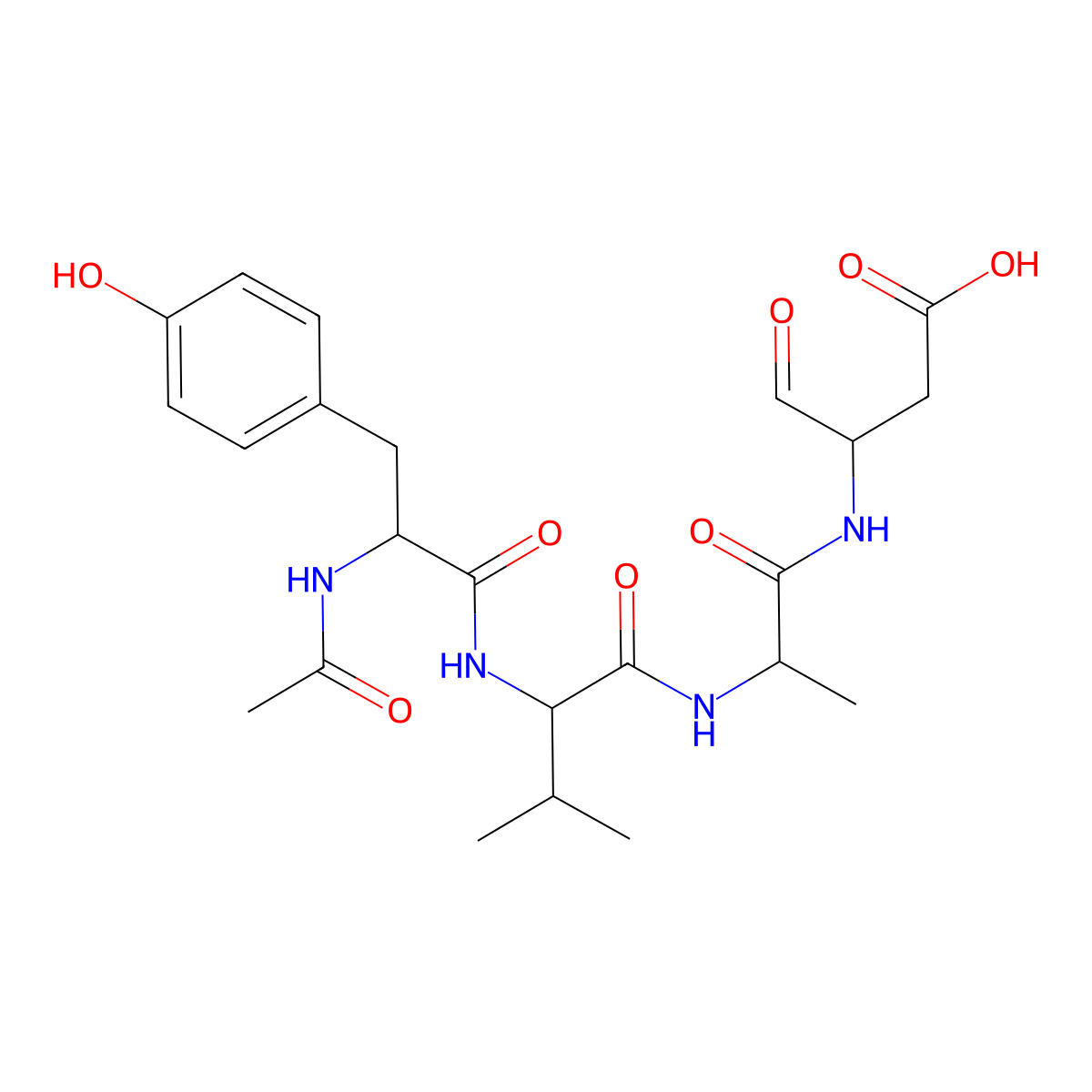 3-[2-[[2-[[2-Acetamido-3-(4-hydroxyphenyl)propanoyl]amino]-3-methylbutanoyl]amino]propanoylamino]-4-oxobutanoic acid molecular structure, CAS 174063-88-8