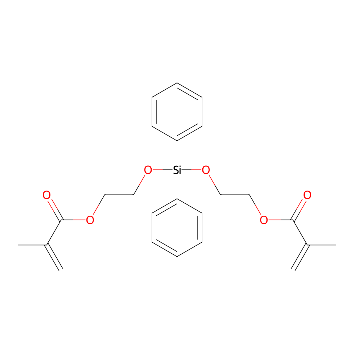 (Diphenylsilylene)bis(oxy-2,1-ethanediyl) bismethacrylate molecular structure, CAS 17407-08-8