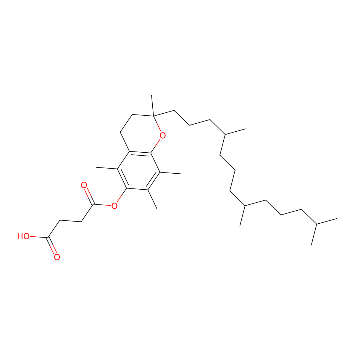 d-alpha-Tocopheryl acid succinate molecular structure, CAS 17407-37-3