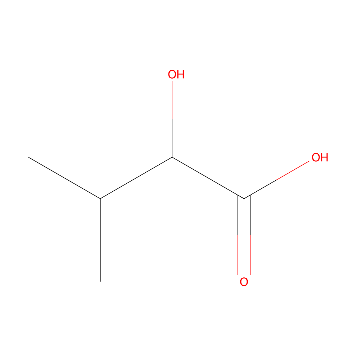 (-)-2-Hydroxy-3-methylbutyric acid molecular structure, CAS 17407-56-6