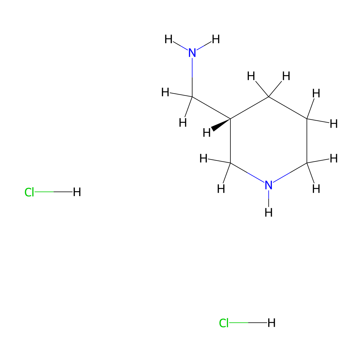(S)-Piperidin-3-ylmethanamine dihydrochloride molecular structure, CAS 174073-69-9