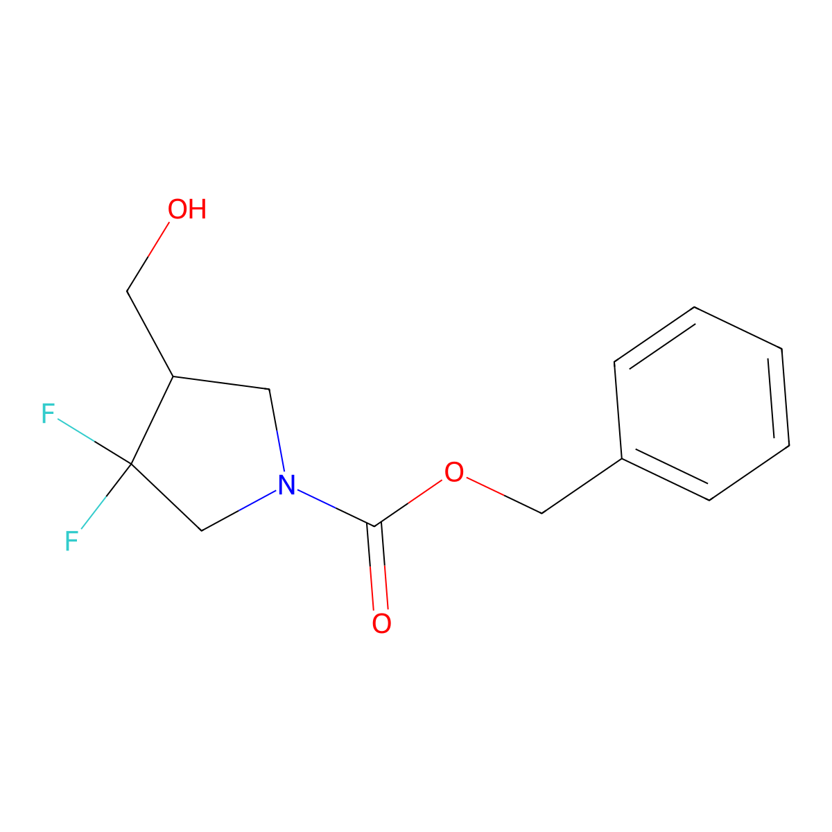 Benzyl 3,3-difluoro-4-(hydroxymethyl)pyrrolidine-1-carboxylate molecular structure, CAS 174073-95-1