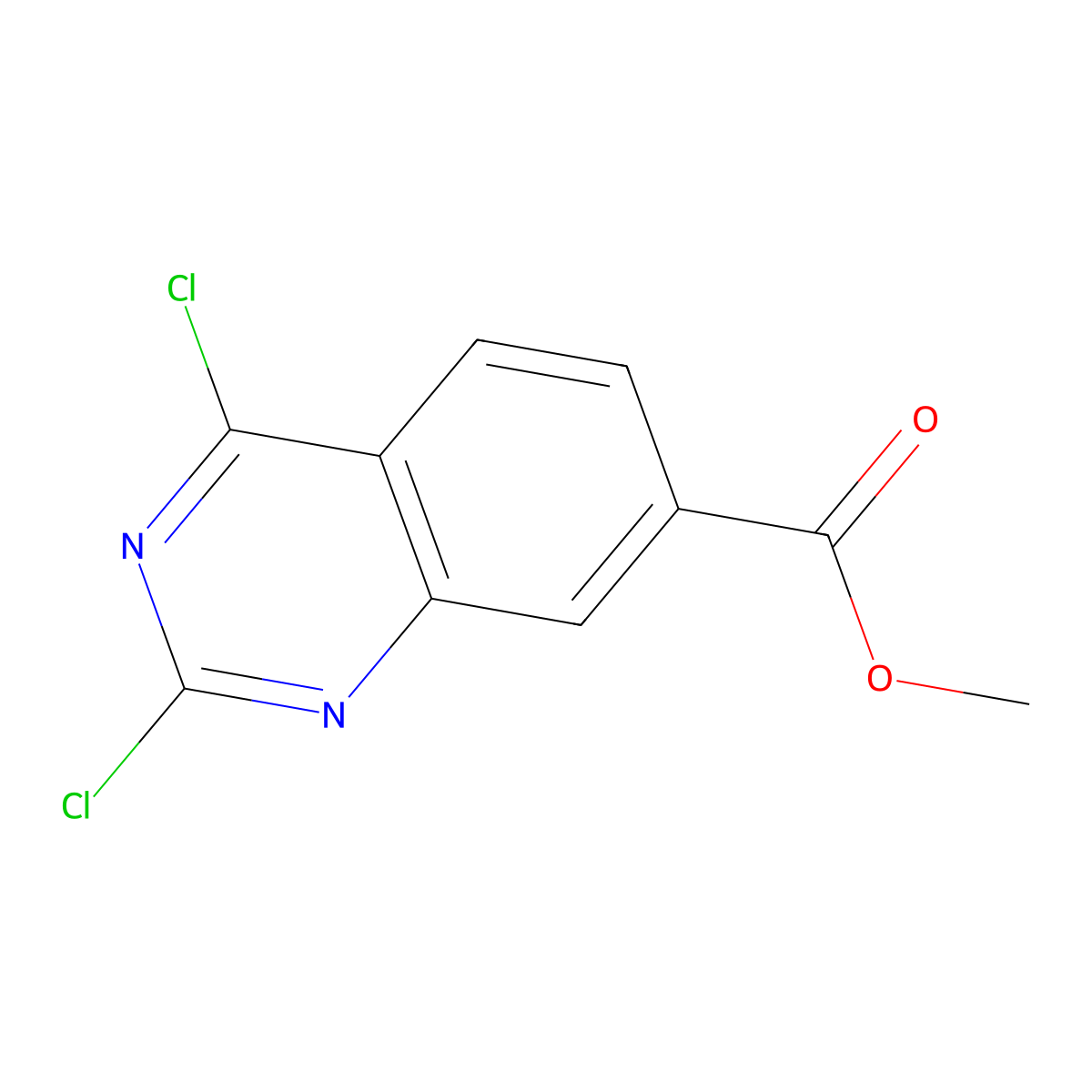 Methyl 2,4-dichloroquinazoline-7-carboxylate molecular structure, CAS 174074-89-6