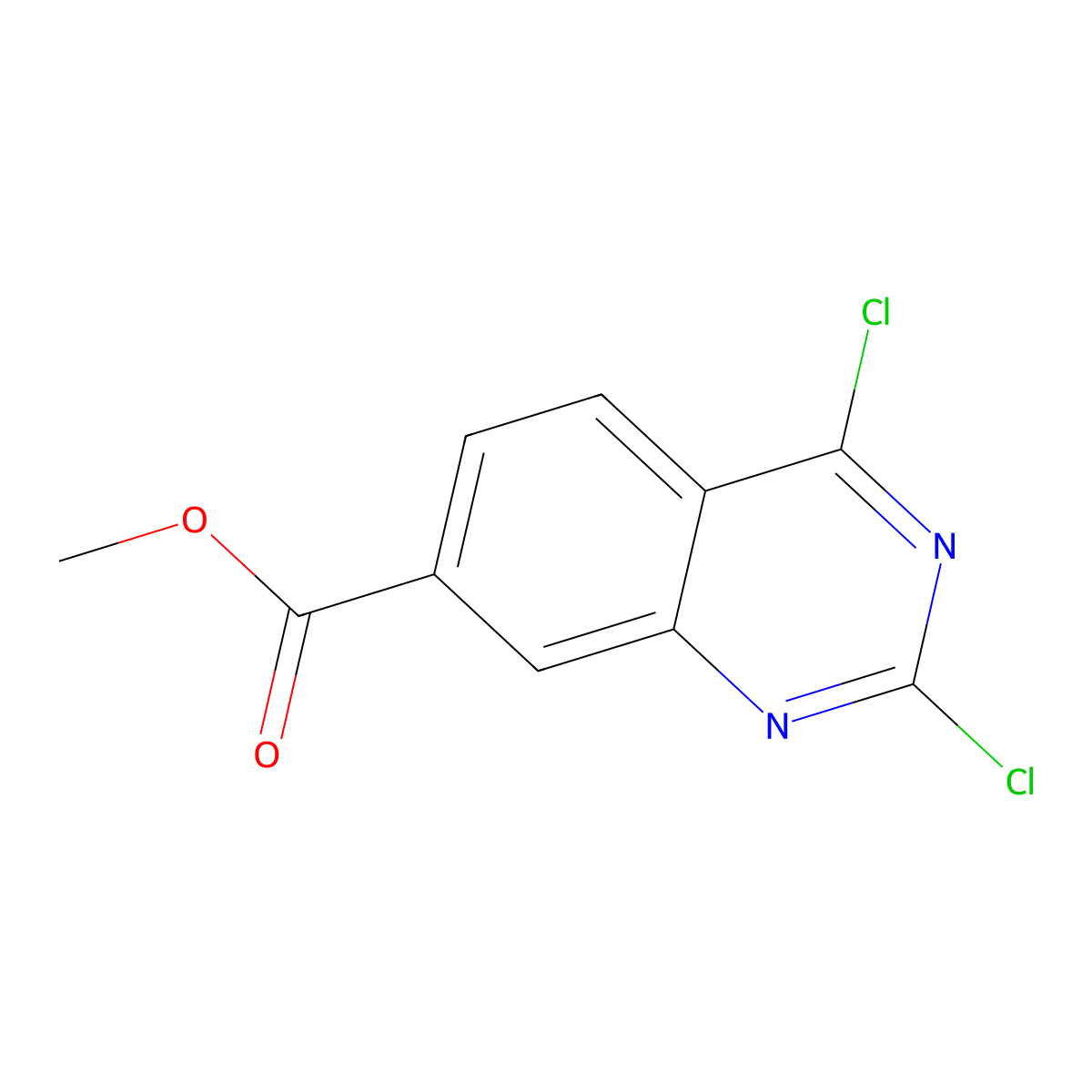 Methyl 2,4-dichloroquinazoline-7-carboxylate molecular structure, CAS 174074-89-6