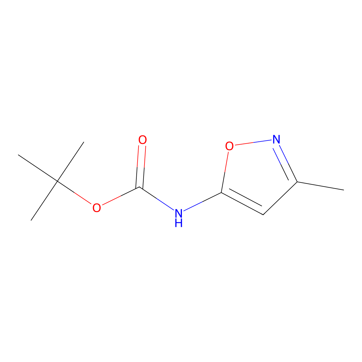 tert-Butyl (3-methylisoxazol-5-yl)carbamate molecular structure, CAS 174078-95-6