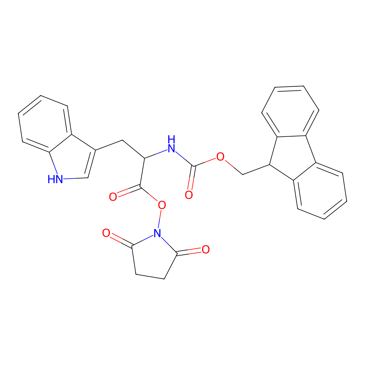 Fmoc-D-trp-OSu molecular structure, CAS 174080-12-7