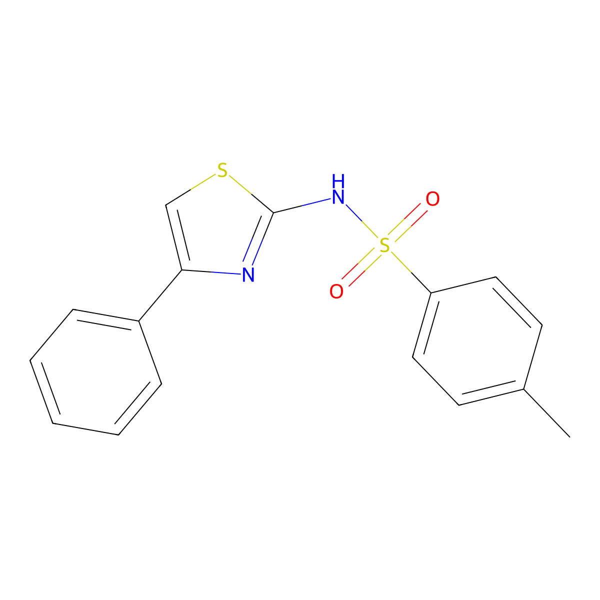 4-methyl-N-(4-phenyl-1,3-thiazol-2-yl)benzenesulfonamide molecular structure, CAS 174081-07-3