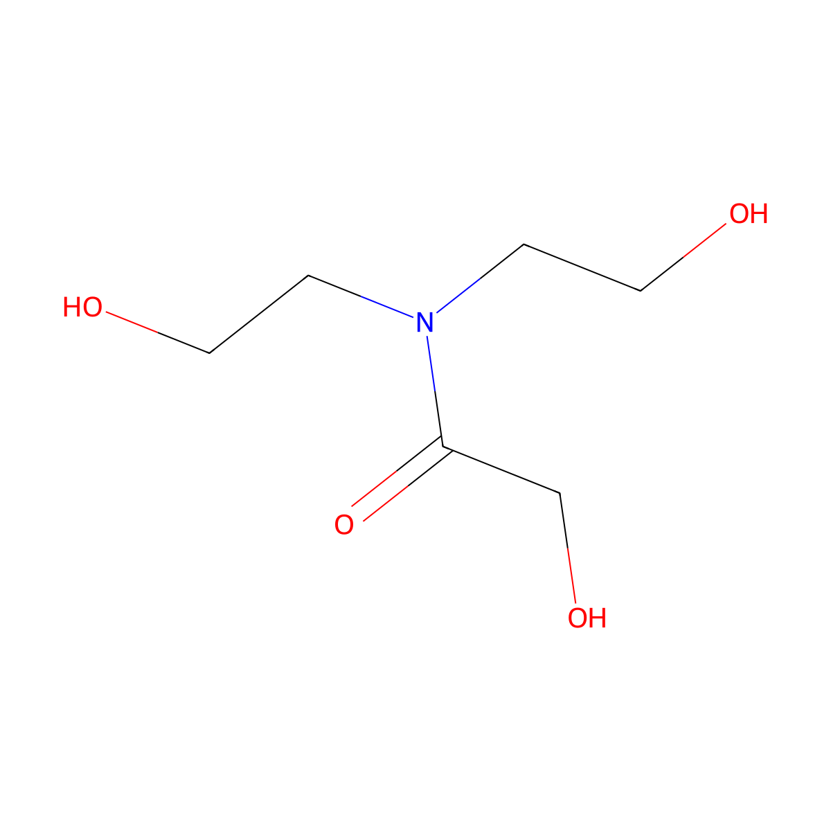N,N-Bis(2-hydroxyethyl)glycolamide molecular structure, CAS 17409-41-5