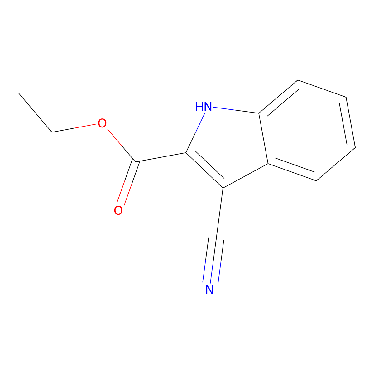 Ethyl 3-cyano-1H-indole-2-carboxylate molecular structure, CAS 174094-24-7