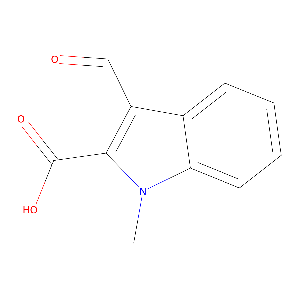 3-formyl-1-methyl-1H-indole-2-carboxylic acid molecular structure, CAS 174094-26-9