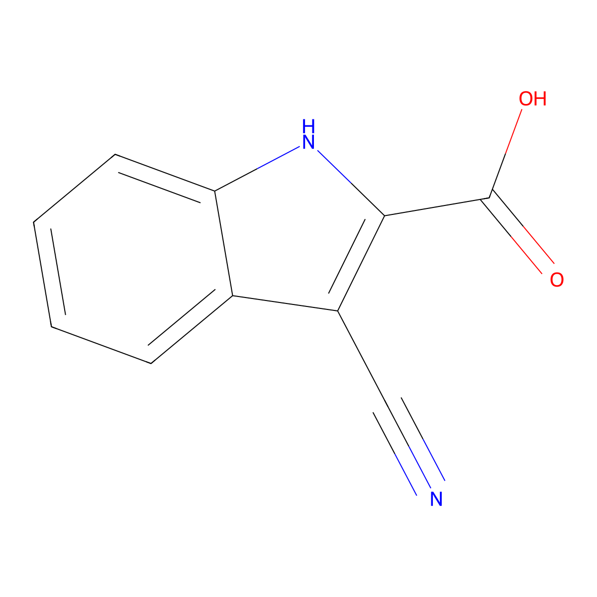 3-cyano-1H-indole-2-carboxylic Acid molecular structure, CAS 174094-28-1