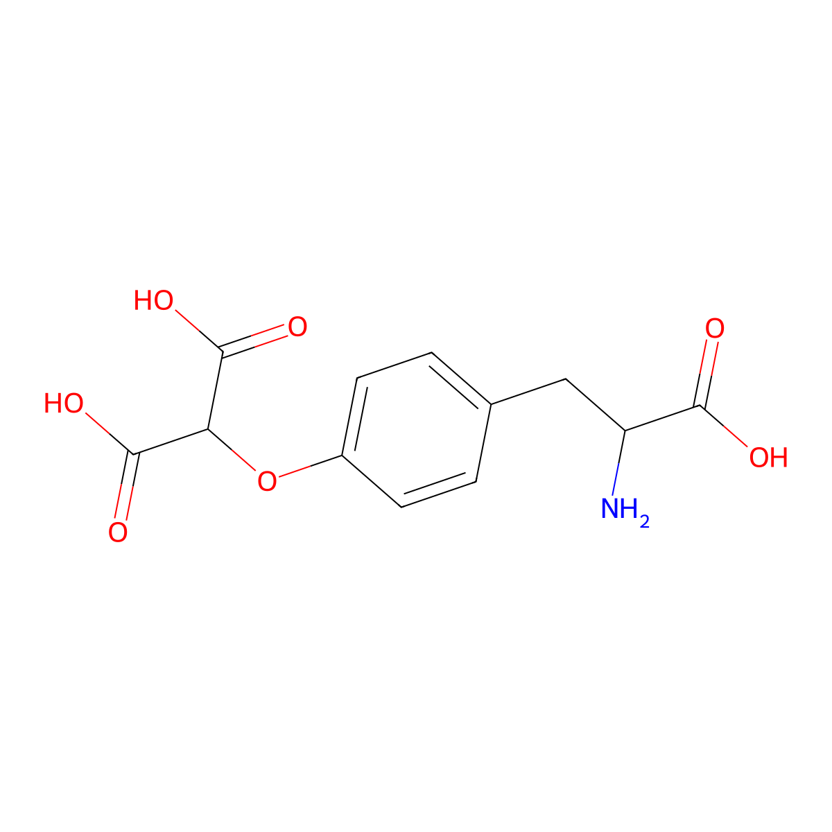 2-(4-(2-Amino-2-carboxyethyl)phenoxy)malonic acid molecular structure, CAS 174097-31-5