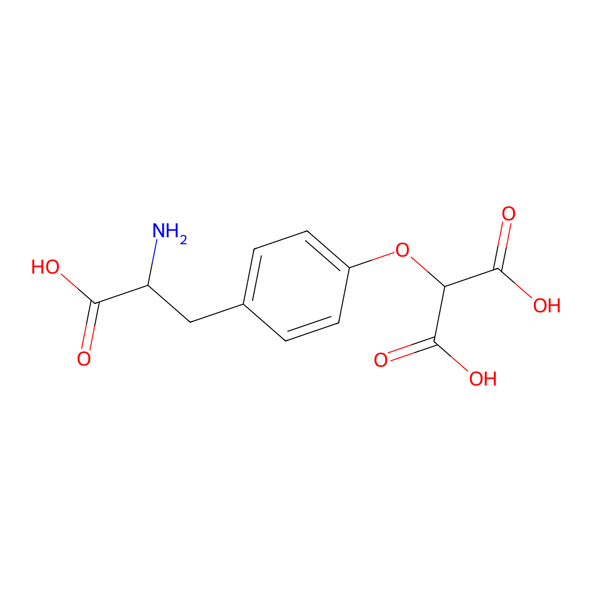 2-(4-(2-Amino-2-carboxyethyl)phenoxy)malonic acid molecular structure, CAS 174097-31-5