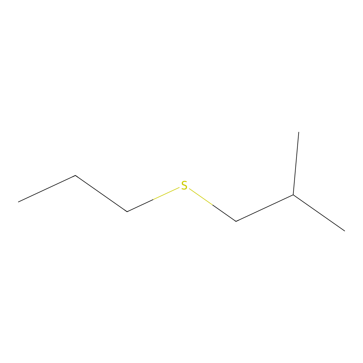Isobutyl propyl sulfide molecular structure, CAS 1741-84-0
