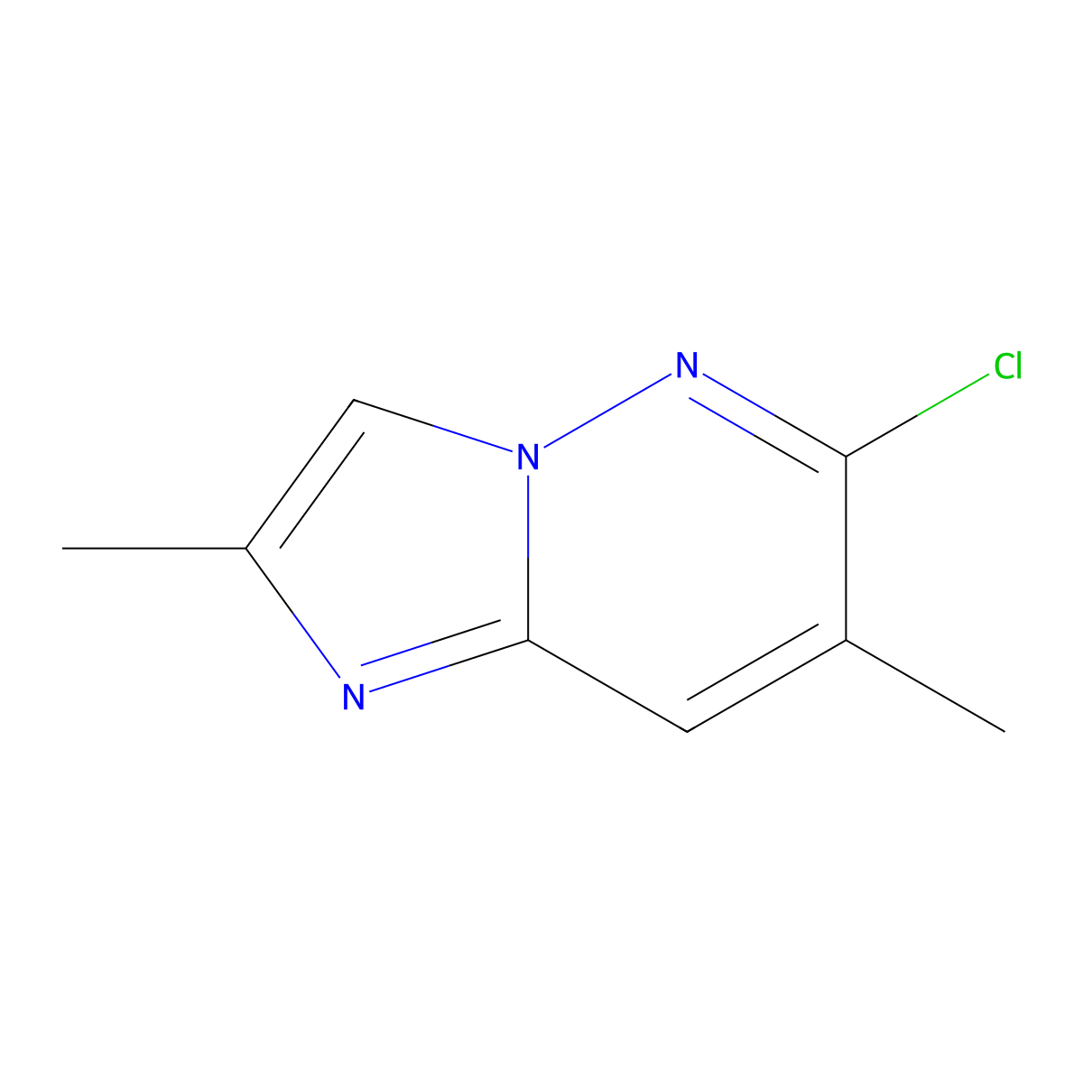 6-Chloro-2,7-dimethylimidazo[1,2-b]pyridazine molecular structure, CAS 17412-20-3