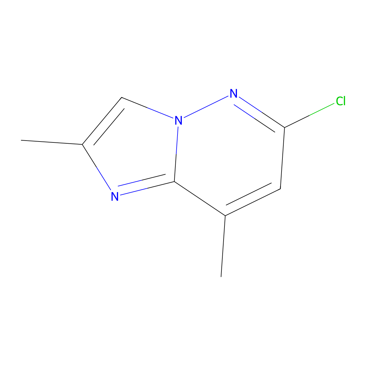 6-Chloro-2,8-dimethyl-imidazo[1,2-b]pyridazine molecular structure, CAS 17412-23-6