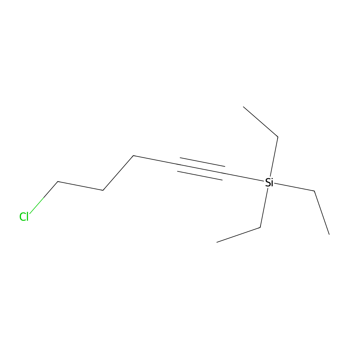 (5-Chloropent-1-yn-1-yl)(triethyl)silane molecular structure, CAS 174125-30-5