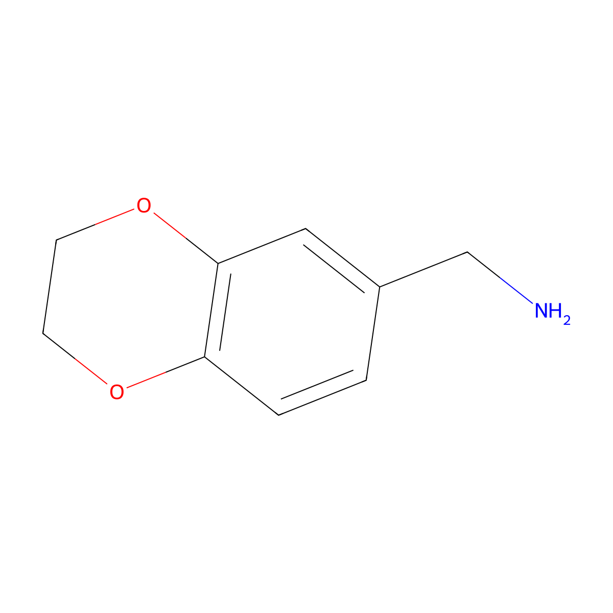 2,3-Dihydro-1,4-benzodioxin-6-methylamine molecular structure, CAS 17413-10-4