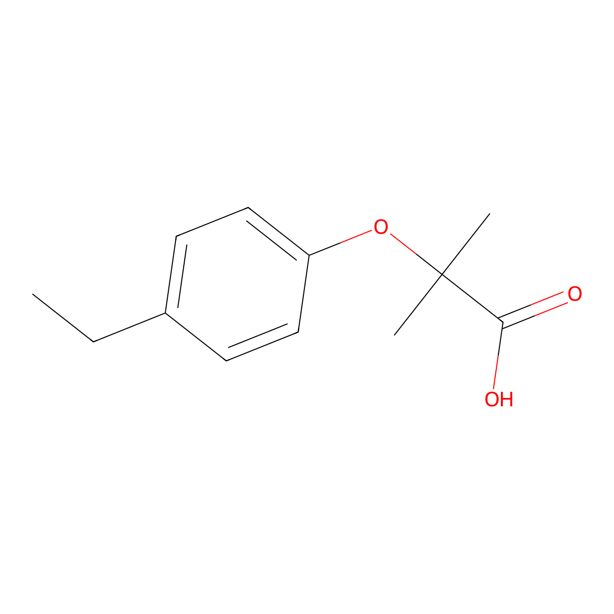 2-(4-Ethylphenoxy)-2-methylpropanoic acid molecular structure, CAS 17413-77-3
