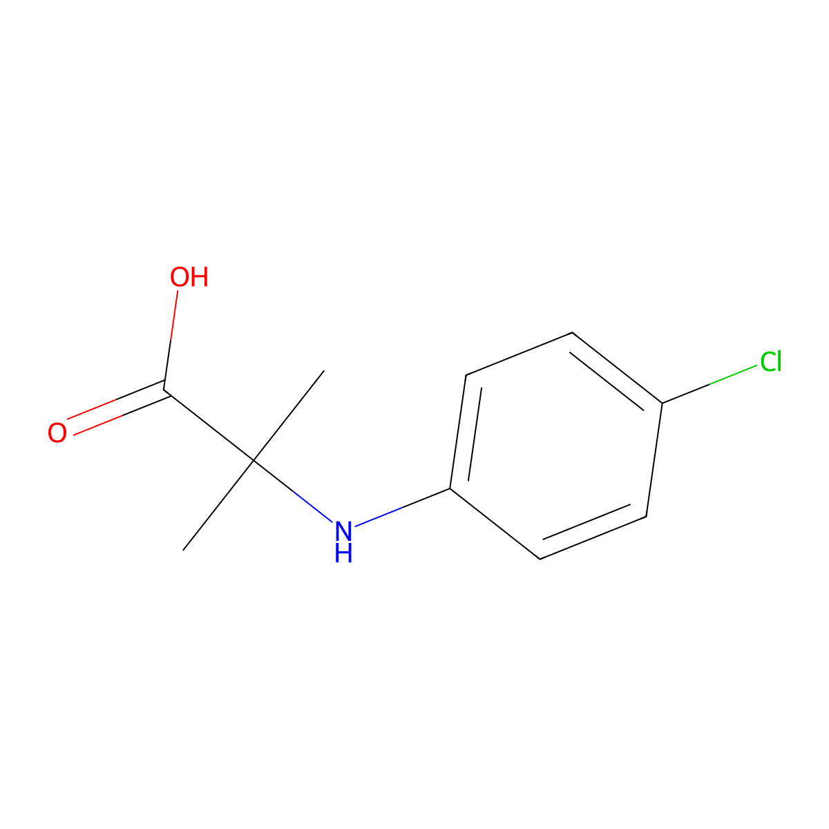 Alanine, N-(4-chlorophenyl)-2-methyl- molecular structure, CAS 17413-86-4