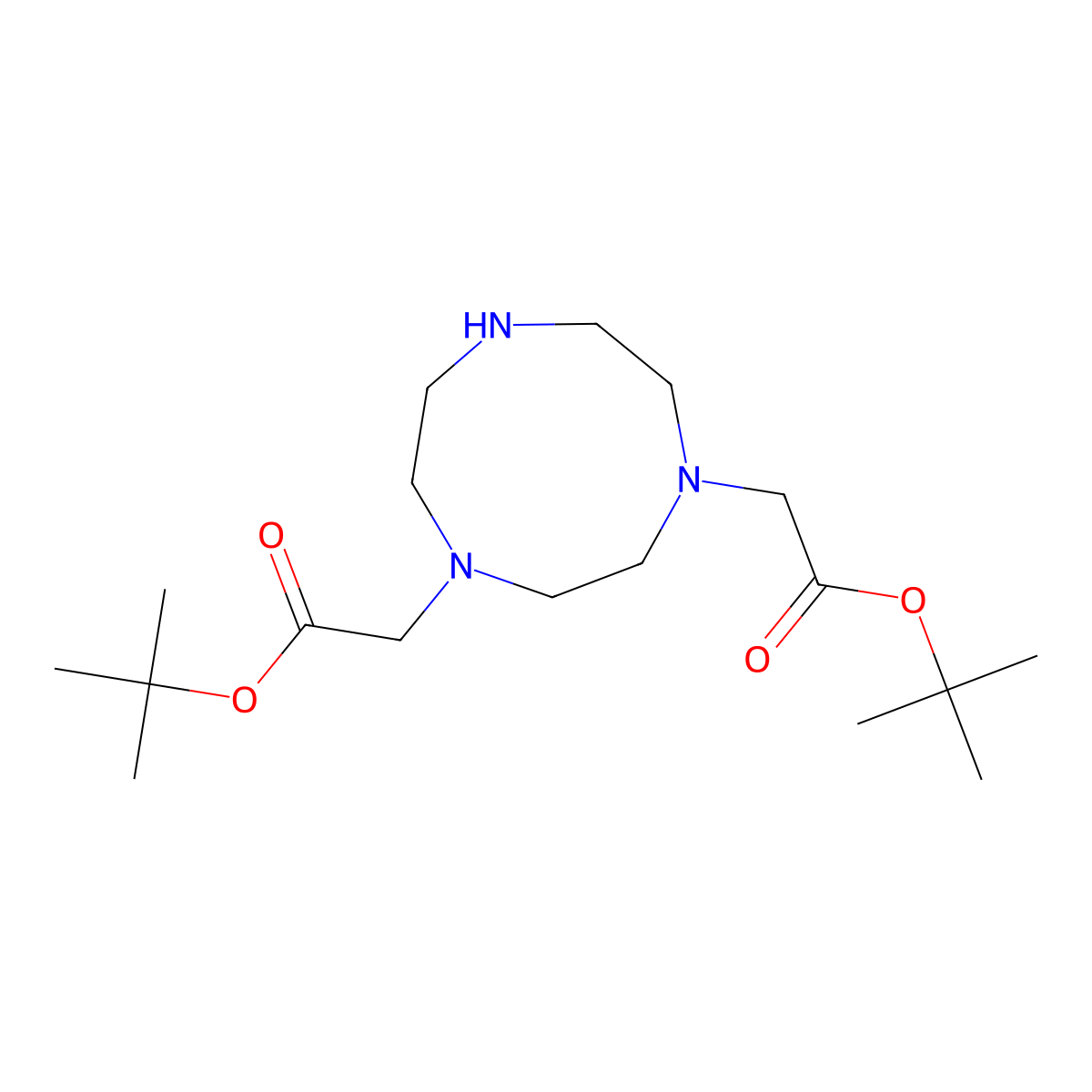 Di-tert-butyl 2,2'-(1,4,7-triazonane-1,4-diyl)diacetate molecular structure, CAS 174137-97-4