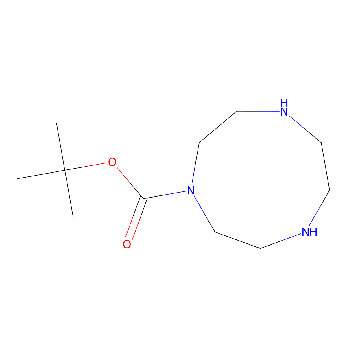 Tert-butyl 1,4,7-triazonane-1-carboxylate molecular structure, CAS 174138-04-6