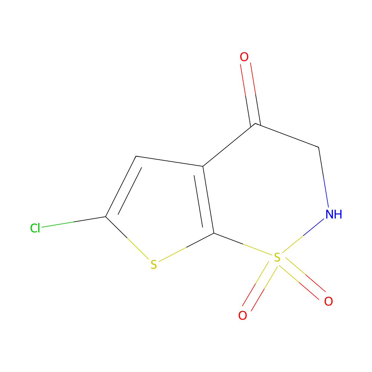 6-Chloro-2H-thieno[3,2-e][1,2]thiazin-4(3H)-one 1,1-dioxide molecular structure, CAS 174139-69-6