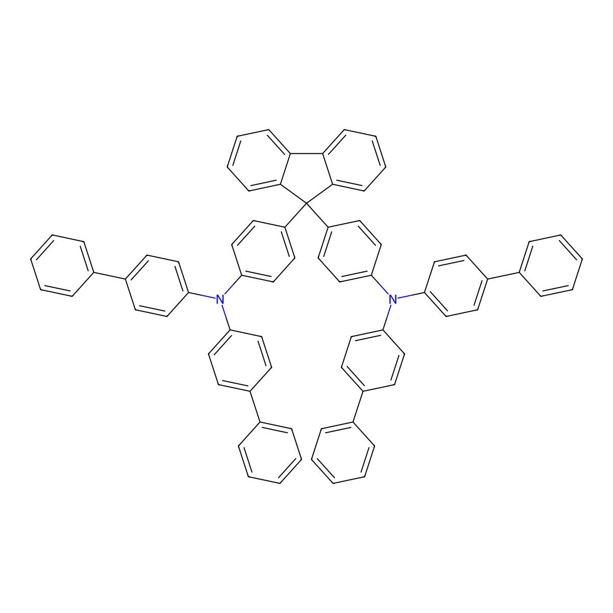 9,9-Bis[4-[bis(biphenyl-4-yl)amino]phenyl]-9H-fluorene molecular structure, CAS 174141-92-5