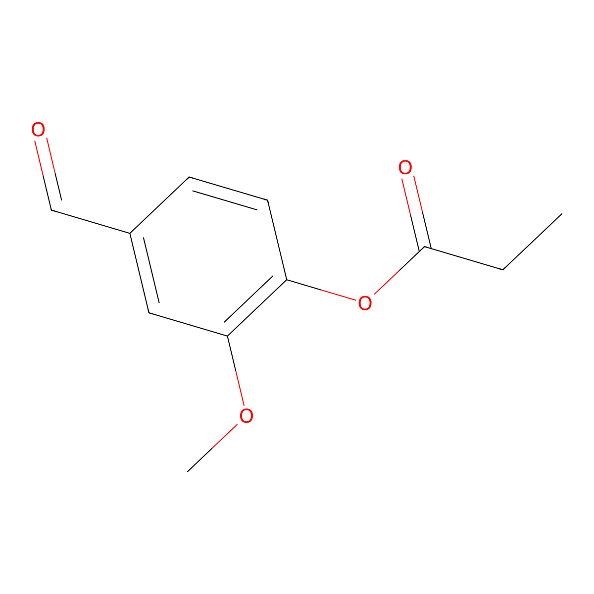 4-Formyl-2-methoxyphenyl propionate molecular structure, CAS 174143-90-9