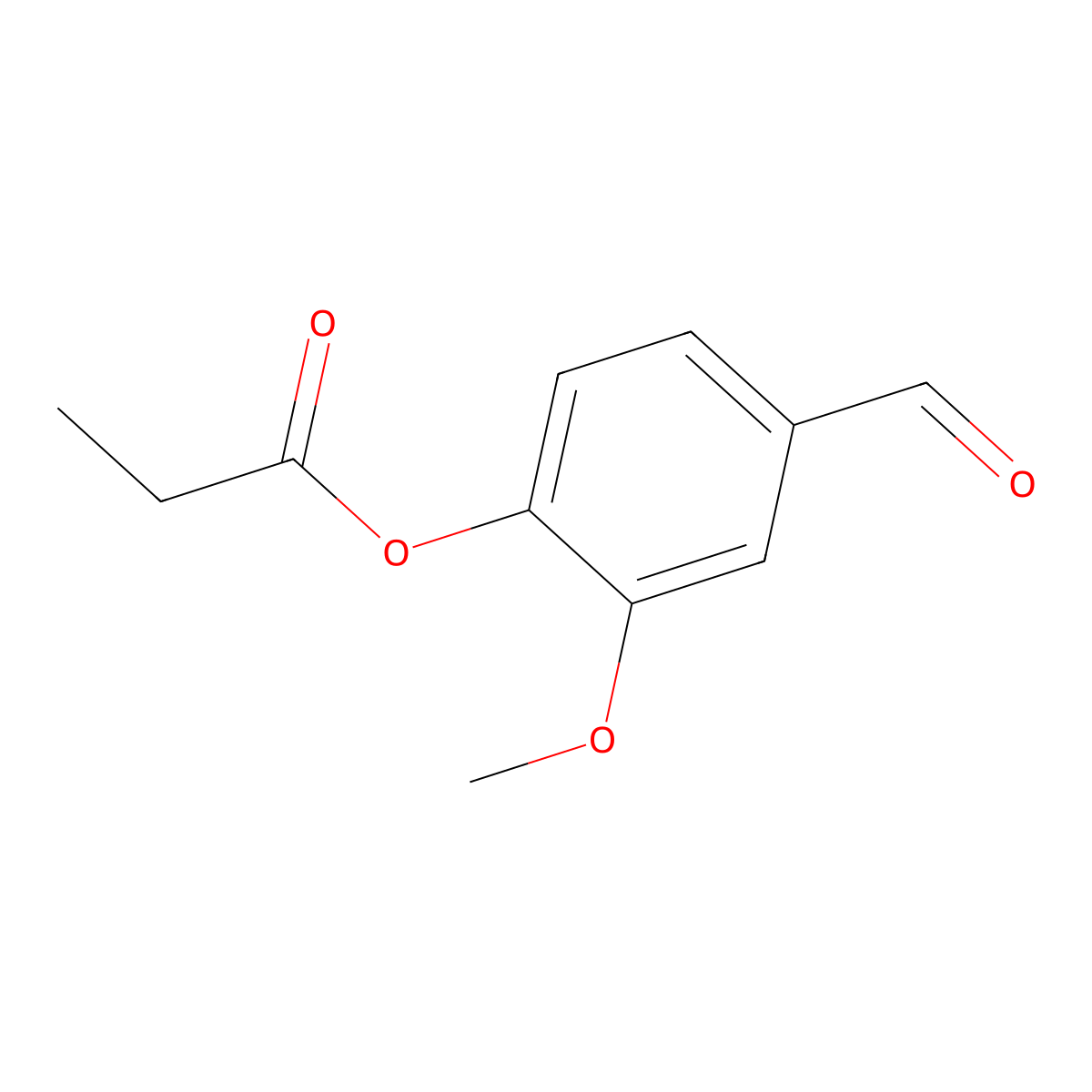 4-Formyl-2-methoxyphenyl propionate molecular structure, CAS 174143-90-9