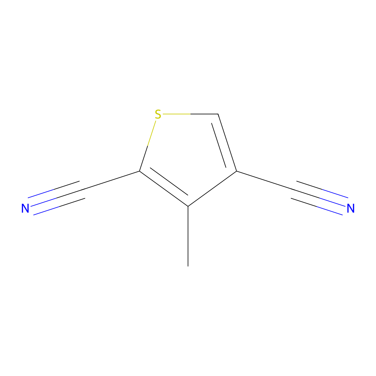 3,5-Dicyano-4-methylthiophene molecular structure, CAS 174148-80-2