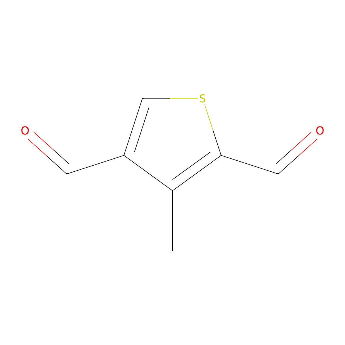 3-Methylthiophene-2,4-dicarbaldehyde molecular structure, CAS 174148-87-9