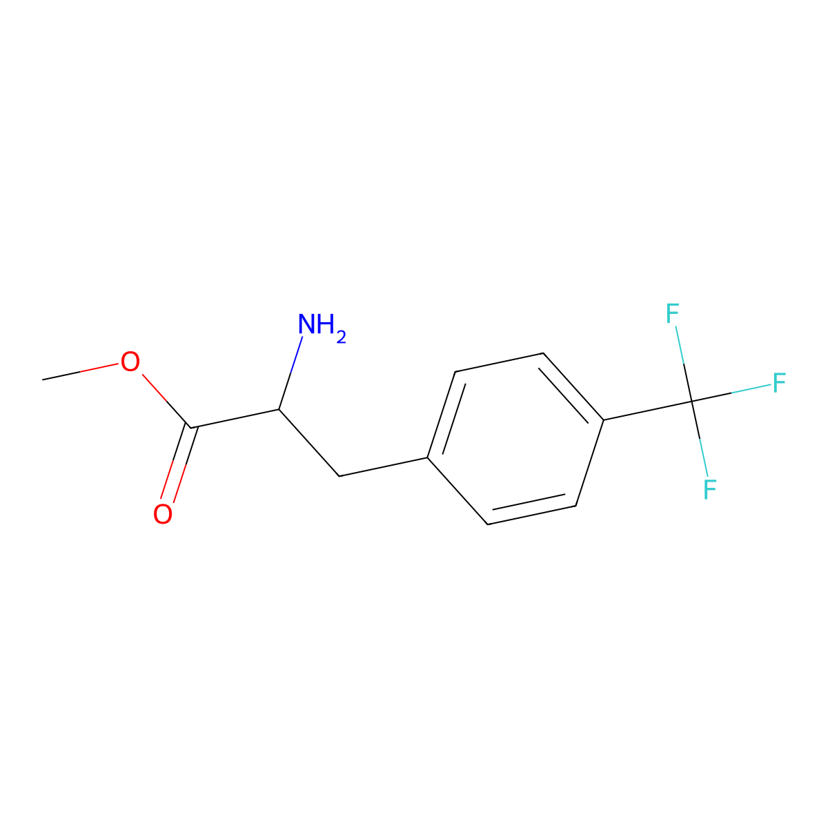 methyl (2S)-2-amino-3-[4-(trifluoromethyl)phenyl]propanoate molecular structure, CAS 174152-11-5