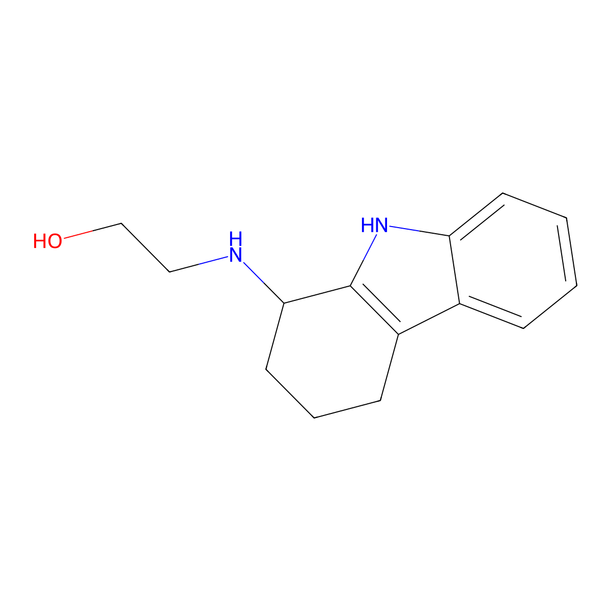 2-(2,3,4,9-tetrahydro-1H-carbazol-1-ylamino)-1-ethanol molecular structure, CAS 174152-39-7