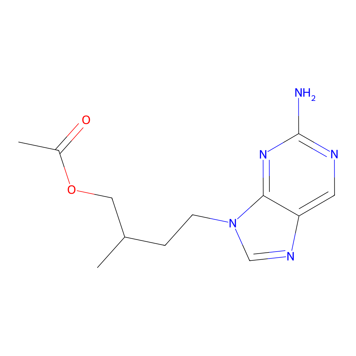 4-(2-Amino-9H-purin-9-yl)-2-methylbutyl acetate molecular structure, CAS 174155-70-5