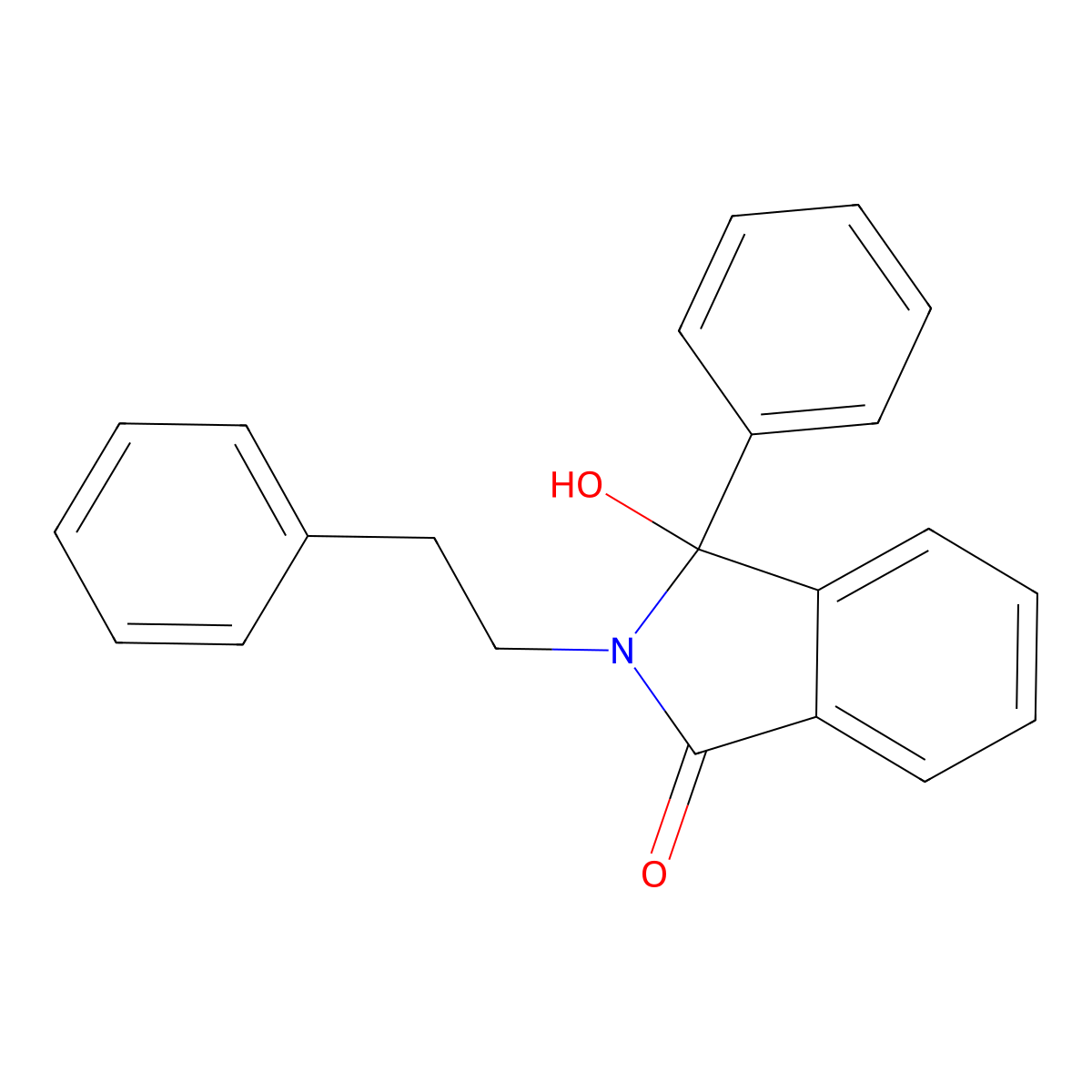 3-Hydroxy-3-phenyl-2-(2-phenylethyl)-1-isoindolinone molecular structure, CAS 17416-55-6