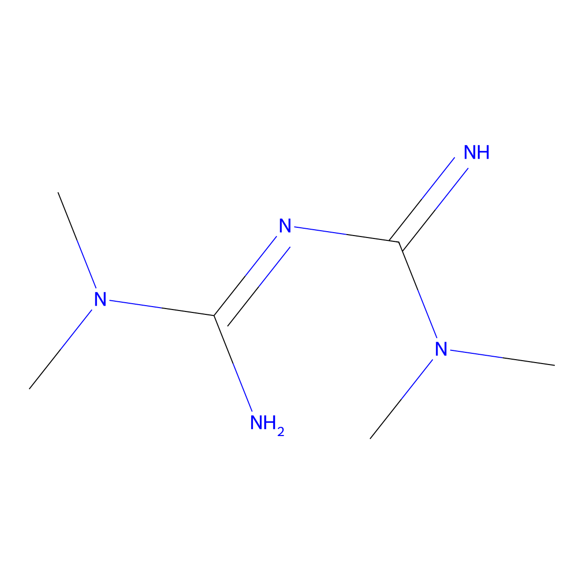 N1,N1,N5,N5-Tetrakis(methyl)-biguanide molecular structure, CAS 17417-06-0