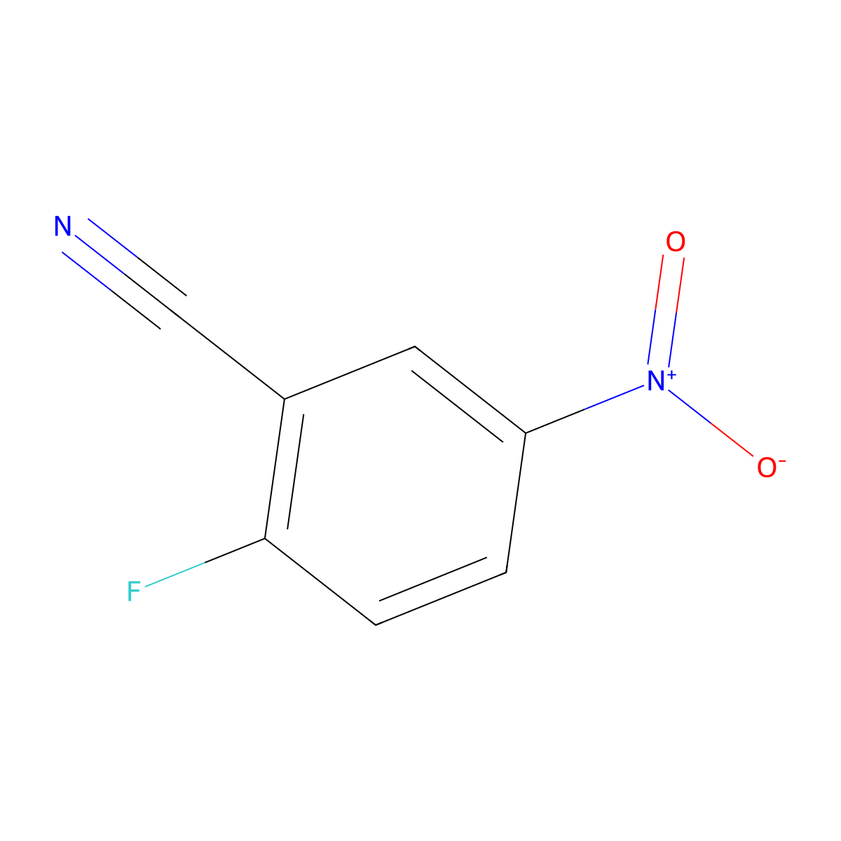 2-Fluoro-5-nitrobenzonitrile molecular structure, CAS 17417-09-3