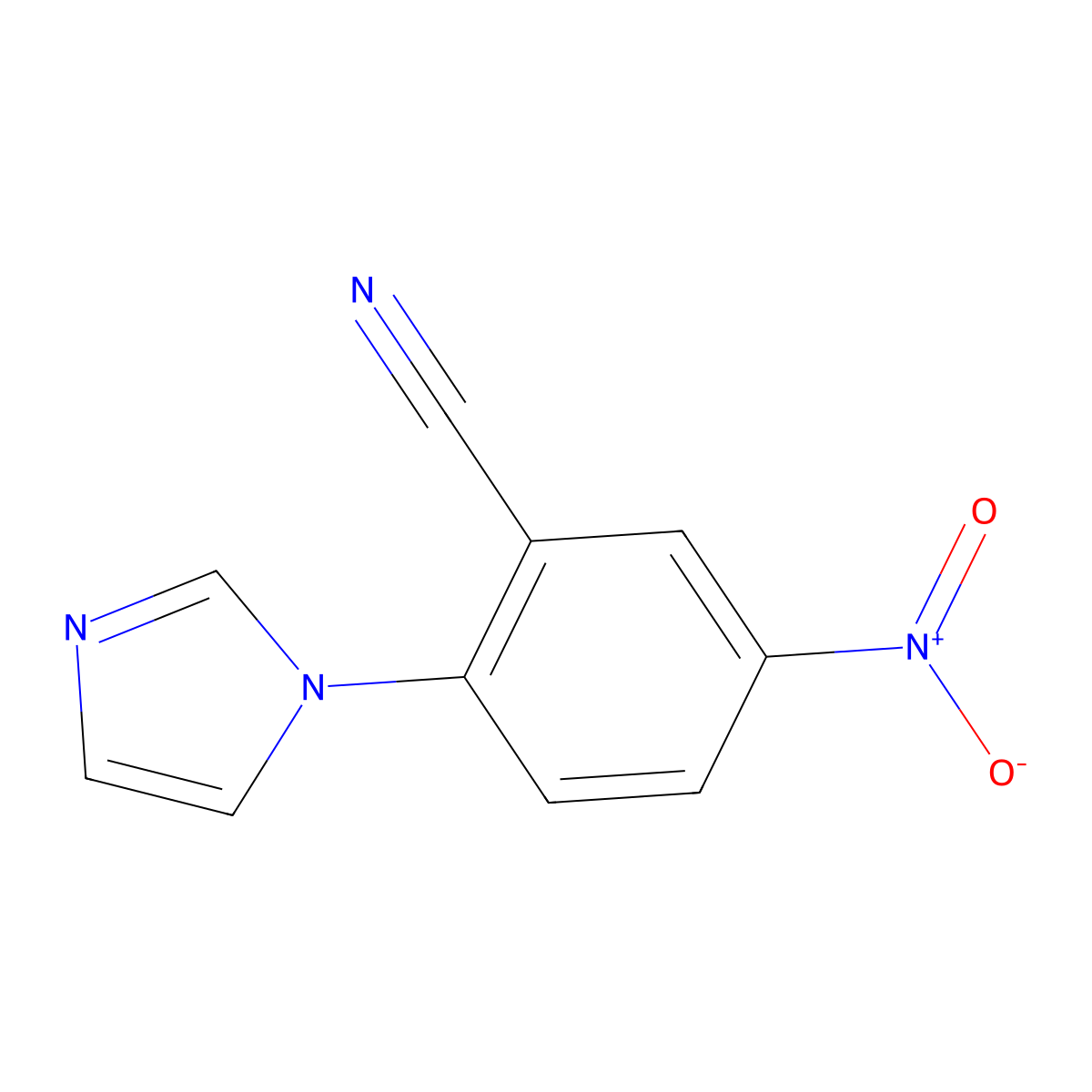2-(1H-imidazol-1-yl)-5-nitrobenzonitrile molecular structure, CAS 17417-11-7