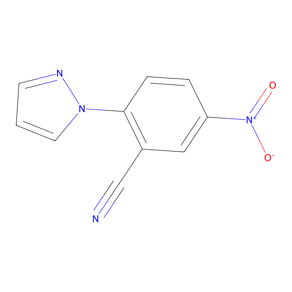 5-Nitro-2-(pyrazol-1-yl)benzonitrile molecular structure, CAS 17417-12-8
