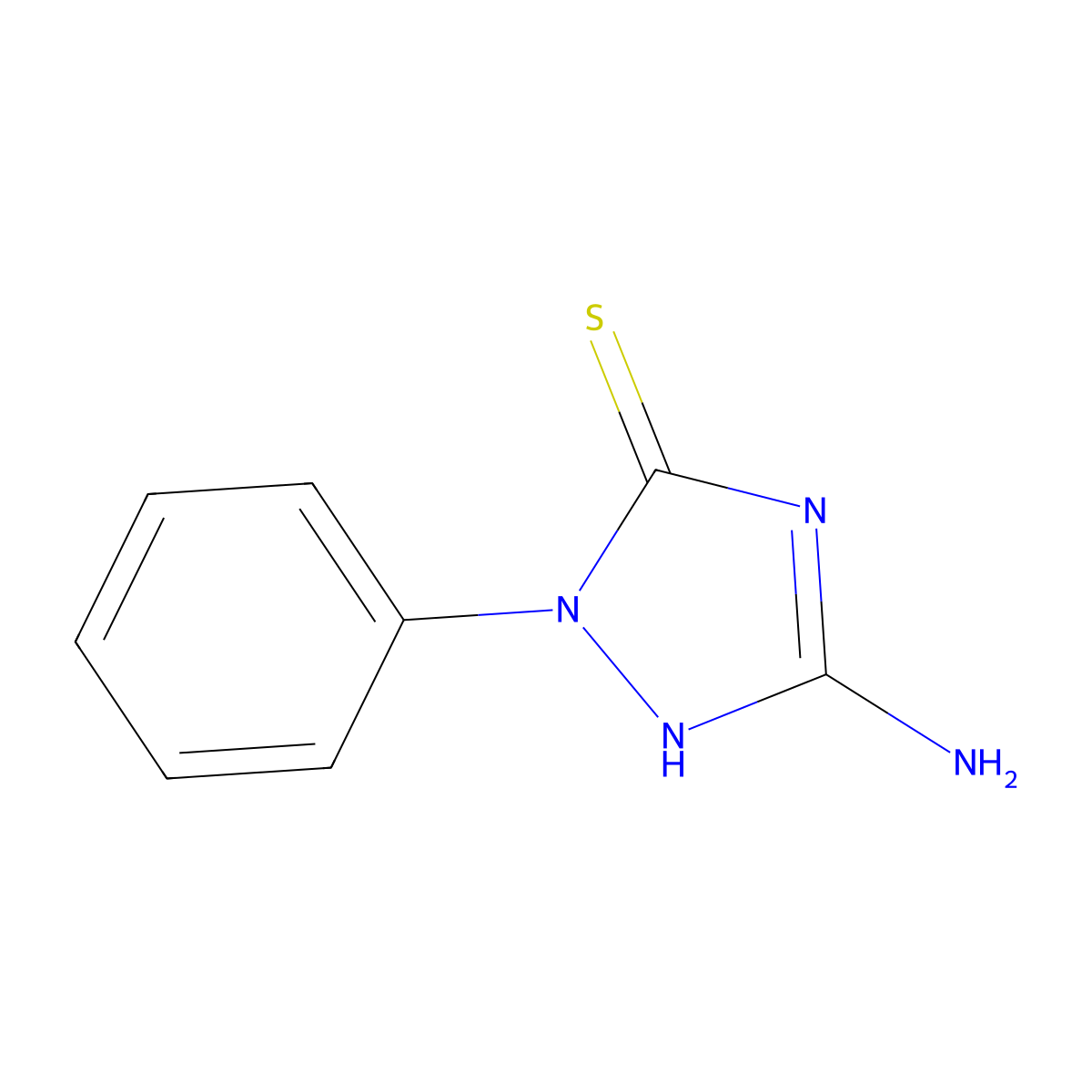5-amino-2-phenyl-2,4-dihydro-3H-1,2,4-triazole-3-thione molecular structure, CAS 17418-21-2