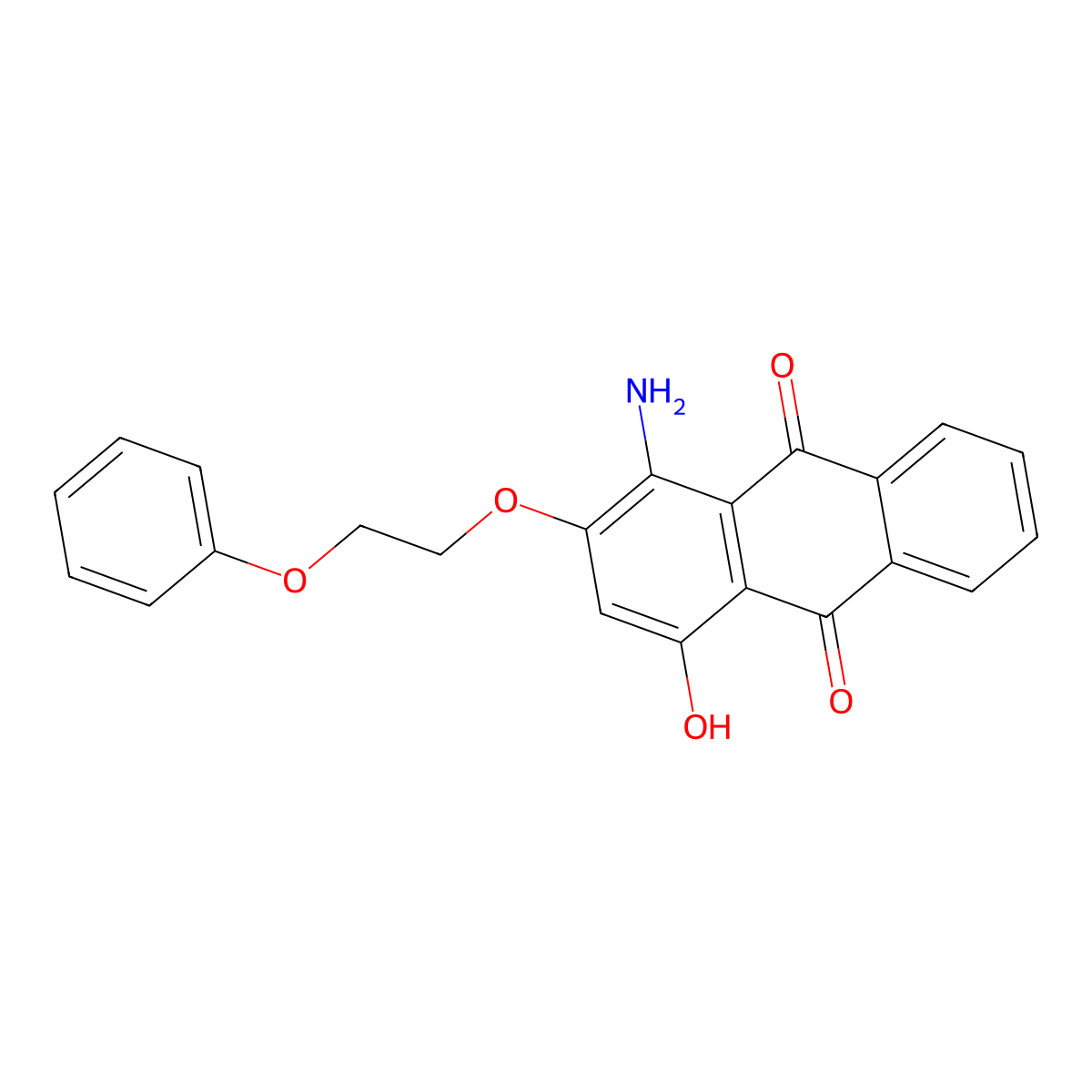 9,10-Anthracenedione, 1-amino-4-hydroxy-2-(2-phenoxyethoxy)- molecular structure, CAS 17418-59-6