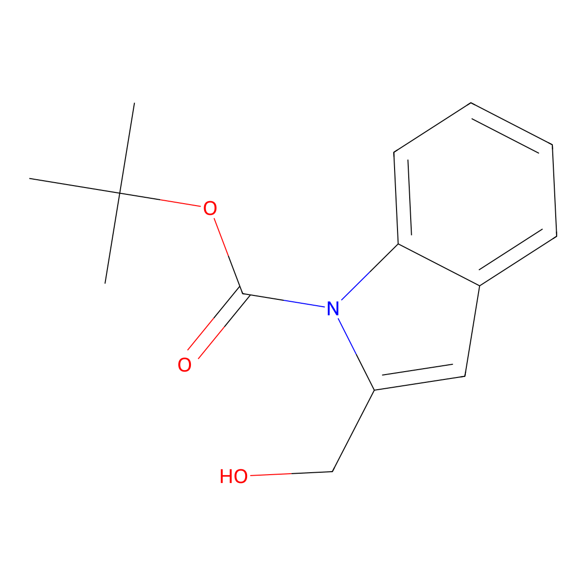 tert-butyl 2-(hydroxymethyl)-1H-indole-1-carboxylate molecular structure, CAS 174180-53-1